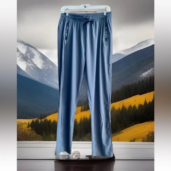 MENS 2 POCKET SWEATPANTS GYM SPORTS WORKOUT SWEAT PANTS S-M DARK GRAY GREAT COND - Picture 2 of 12